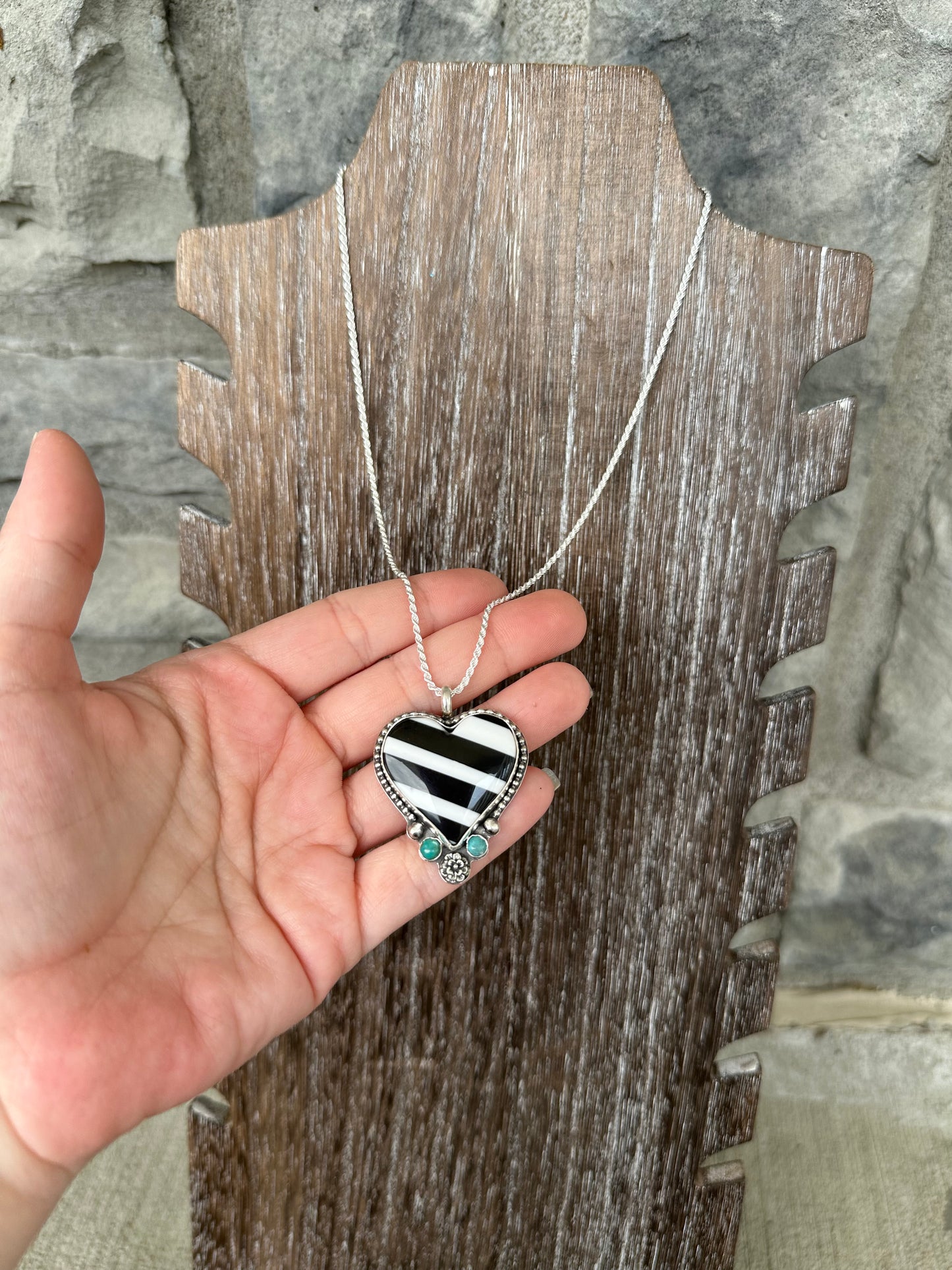 Mosaic and turquoise necklace