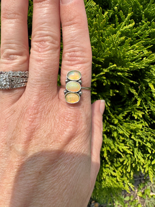 Triple Opal Stacked Ring