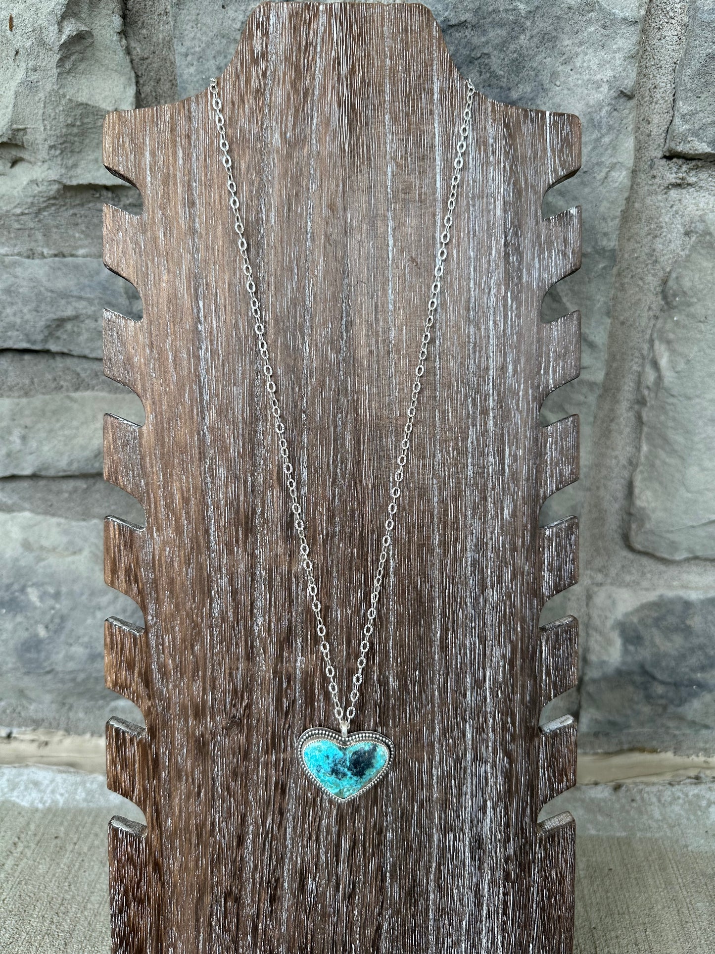 Statement Kingman Heart Necklace