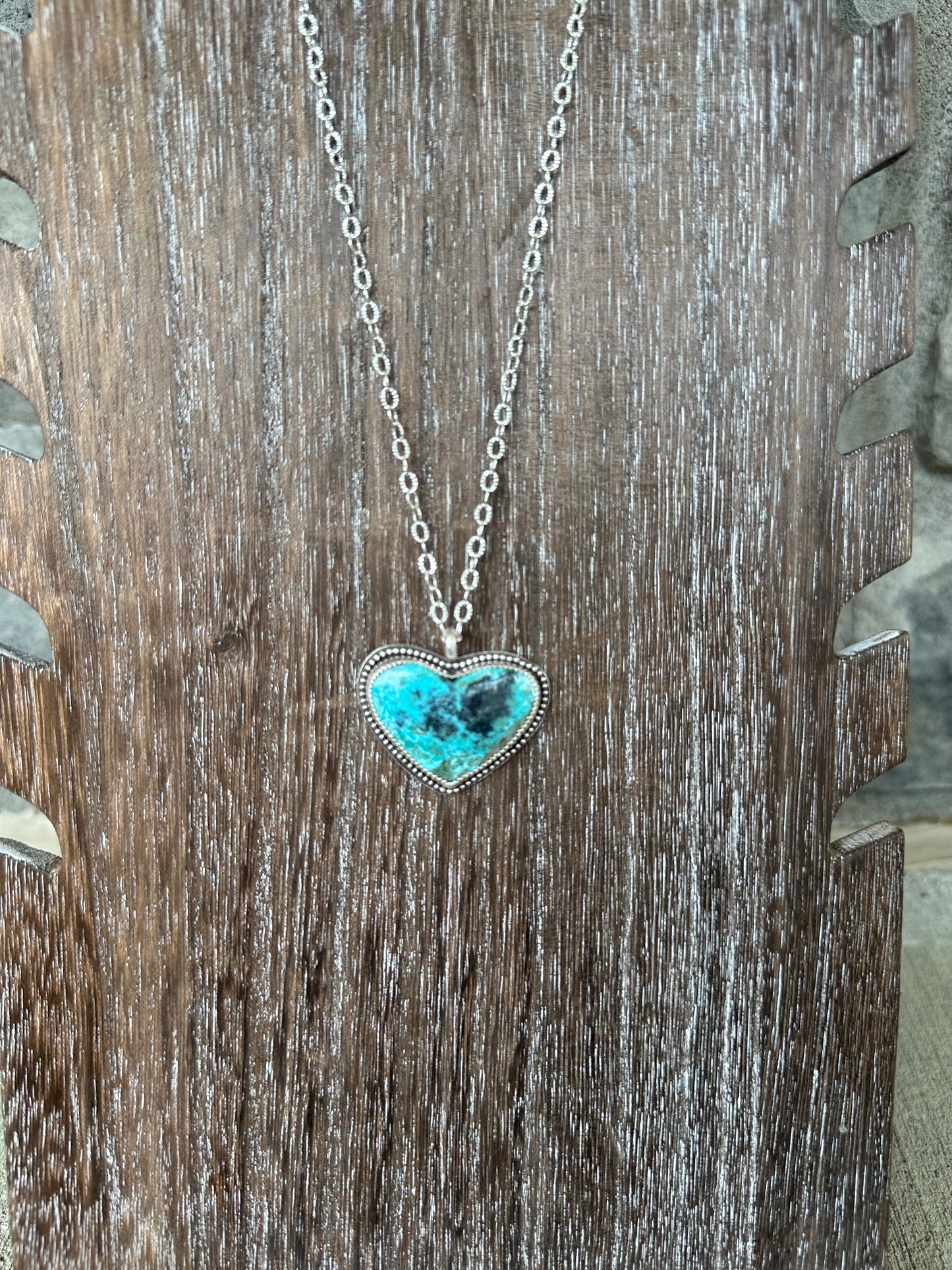 Statement Kingman Heart Necklace